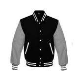 Black and Grey All Wool Varsity Jacket