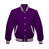 Deep Purple Wool Varsity Jacket