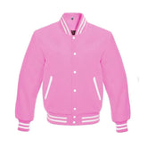 Hot Pink Wool Varsity Jacket