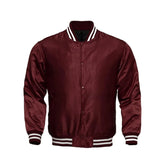 Maroon Satin Varsity Jacket