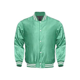 Olive Satin Varsity Jacket