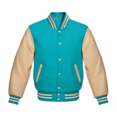 Tiffany Wool and Cream Leather Varsity Jacket
