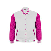 White and Hot Pink Satin Jacket