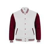 White and Maroon Satin Jacket