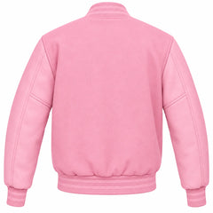 Baby Pink Wool Varsity Jacket