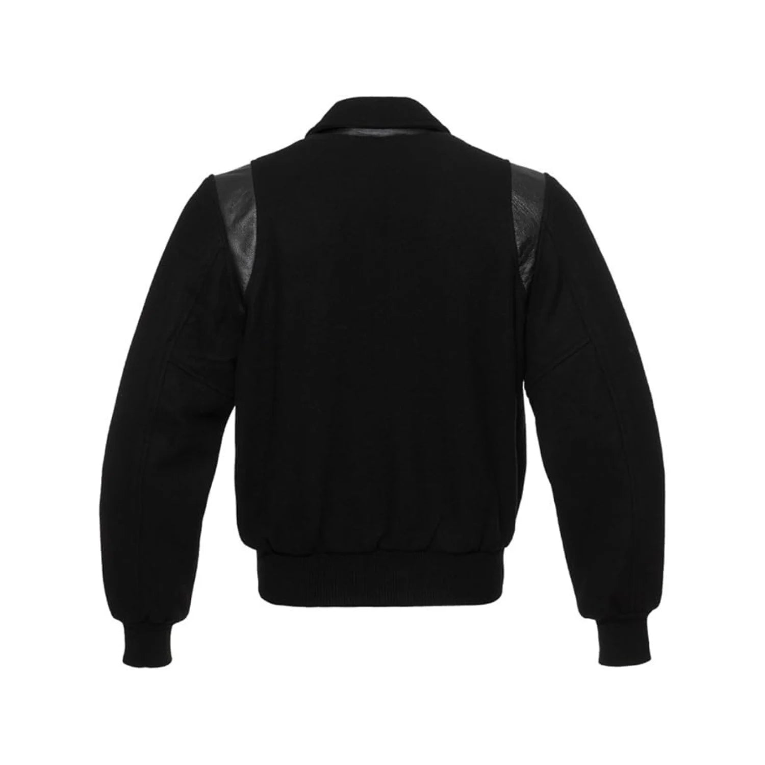 Black Vintage Varsity Jacket Back Side