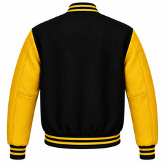 Black and Gold Wool Varsity Jacket