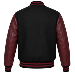 Black and Maroon Letterman Jacket