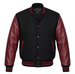 Black and Maroon Letterman Jacket