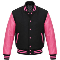 Black and Pink Varsity Jacket