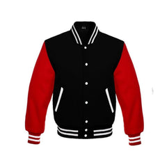 Black and Red All Wool Varsity Jacket