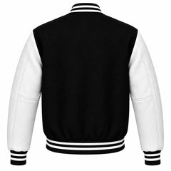 Black and White Wool Varsity Jacket