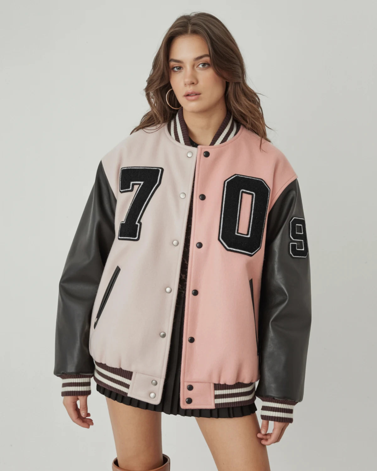 Blush Noir Women’s Varsity Jacket