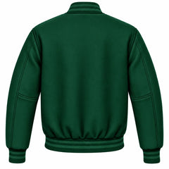 Bottle Green Wool Letterman Jacket