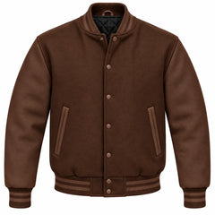 Brown Wool Letterman Jacket