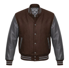 Brown and Grey Varsity Jacket