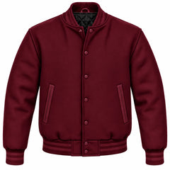 Burgundy Wool Letterman Jacket