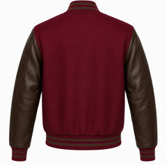 Burgundy and Brown Varsity Jacket