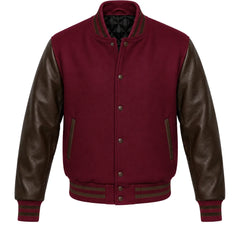 Burgundy and Brown Varsity Jacket