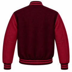 Burgundy and Maroon Wool Varsity Jacket