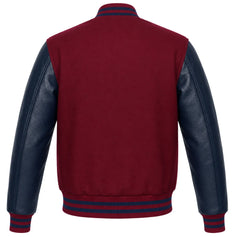 Burgundy and Navy Blue Letterman Jacket