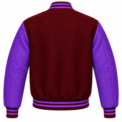 Burgundy and Purple Wool Varsity Jacket