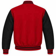 Cardinal Red and Black Wool Varsity Jacket
