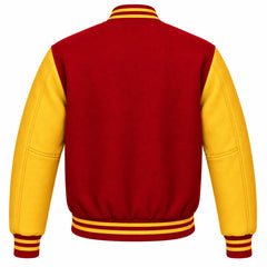 Cardinal Red and Gold Wool Letterman Jacket
