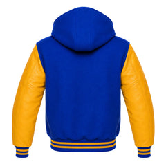 Columbia Blue and Gold Letterman Jacket with Hood