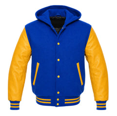 Columbia Blue and Gold Letterman Jacket with Hood