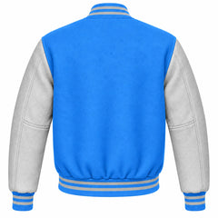 Columbia Blue and Grey Wool Letterman Jacket