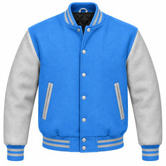 Columbia Blue and Grey Wool Letterman Jacket