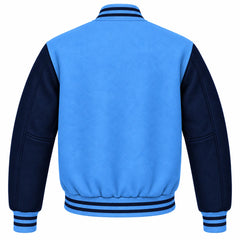Columbia Blue and Navy Blue Wool Letterman Jacket