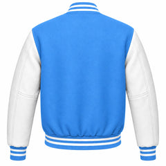 Columbia Blue and White Wool Letterman Jacket