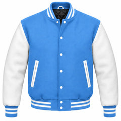 Columbia Blue and White Wool Letterman Jacket