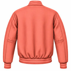 Coral Wool Varsity Jacket