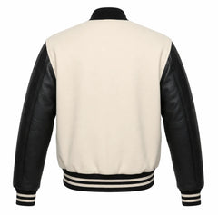 Cream and Black Varsity Jacket