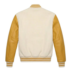 Cream and Gold Letterman Jacket