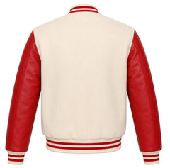 Cream and Red Letterman Jacket