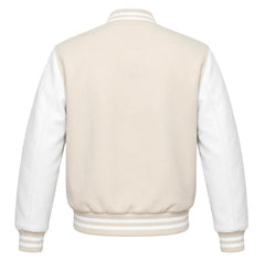 Cream and White Varsity Jacket