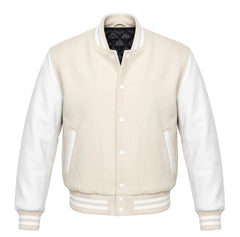 Cream and White Varsity Jacket