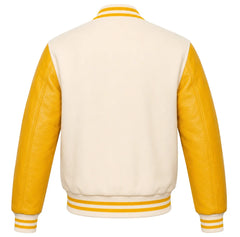 Cream and Yellow Varsity Jacket