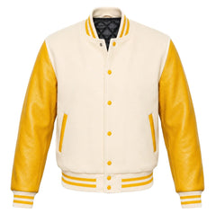 Cream and Yellow Varsity Jacket