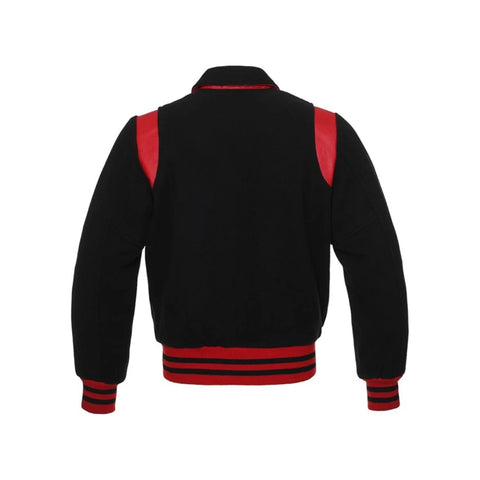 Crimson Noir Vintage Varsity Jacket Back Side