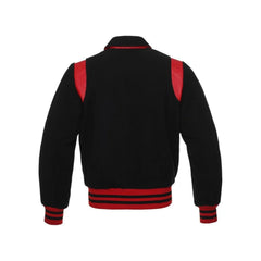 Crimson Noir Vintage Varsity Jacket Back Side