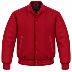 Crimson Wool Varsity Jacket
