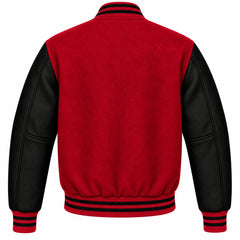Crimson and Black Wool Varsity Jacket