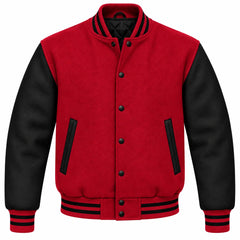 Crimson and Black Wool Varsity Jacket