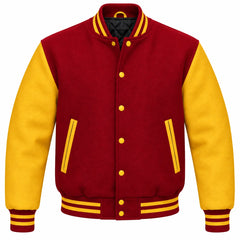 Crimson and Gold Wool Varsity Jacket