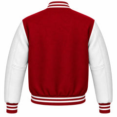 Crimson and White Wool Varsity Jacket